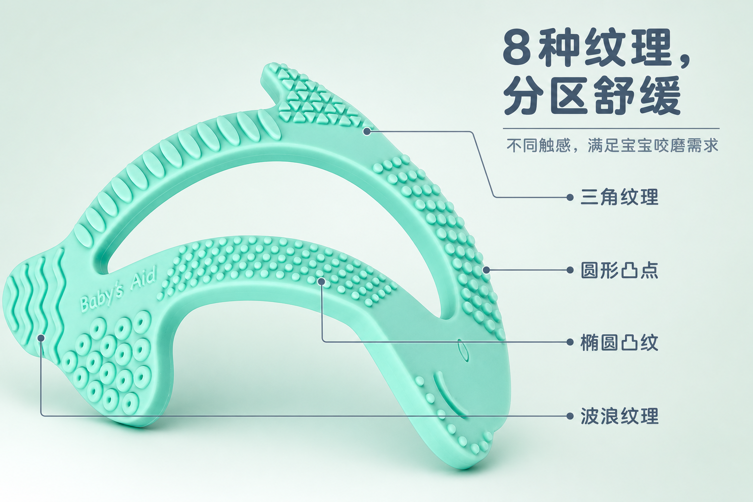 <span style="font-family:inter;"><span style="color:#2f4a52;"><strong>让抓握更轻松、触感更丰富、清洁更省心的婴儿磨牙器</strong></span></span> <link href="https://fonts.googleapis.com/css?family=Inter" rel="stylesheet" type="text/css" />