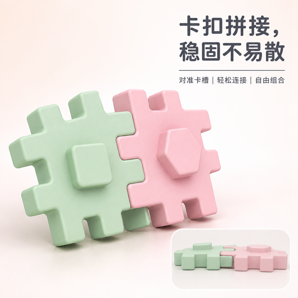 儿童硅胶拼接积木 — 创意建构硅胶玩具