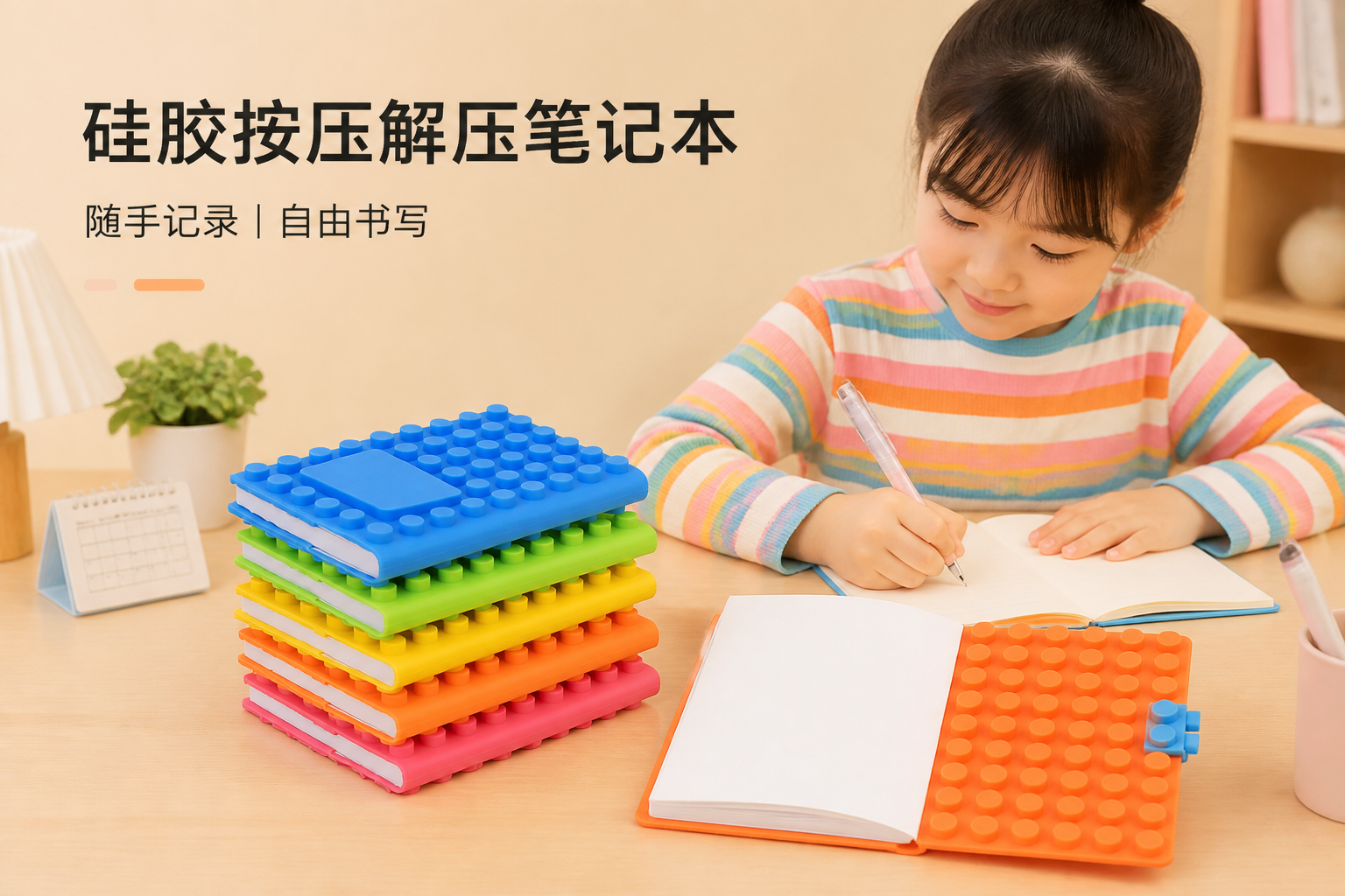 柔软硅胶、圆形按压颗粒、可拆卸锁扣的笔记本设计<br /> <link href="https://fonts.googleapis.com/css?family=Inter" rel="stylesheet" type="text/css" />