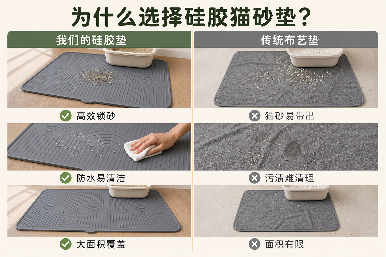<span style="color:#2f4a52;"><span style="font-family:inter;"><strong>多猫家庭为什么选择我们的硅胶猫砂垫</strong></span></span> <link href="https://fonts.googleapis.com/css?family=Inter" rel="stylesheet" type="text/css" />