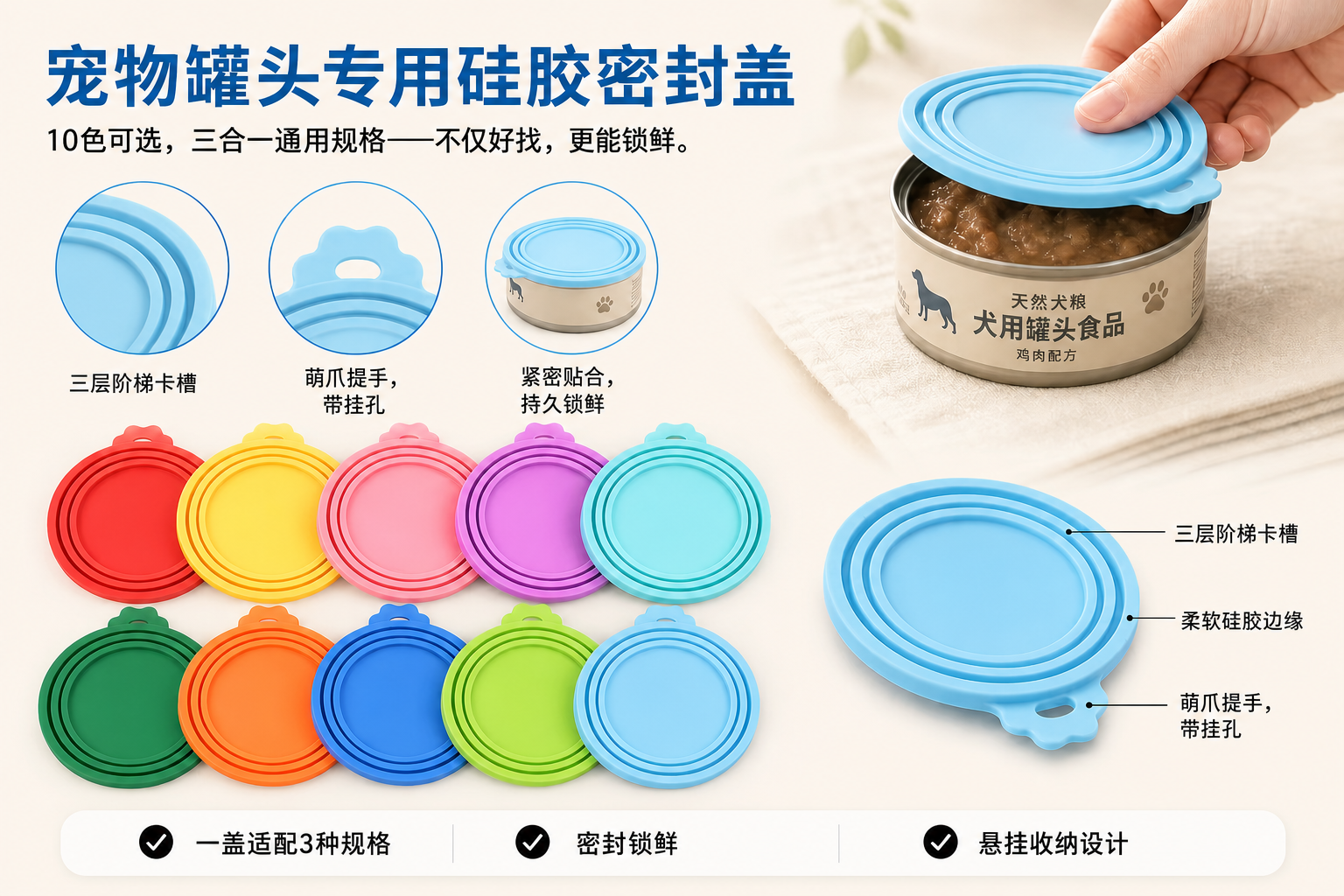 <span style="font-family:inter;"><span style="color:#2f4a52;"><strong>硅胶罐盖让宠物食品更新鲜、更美味</strong></span></span> <link href="https://fonts.googleapis.com/css?family=Inter" rel="stylesheet" type="text/css" />