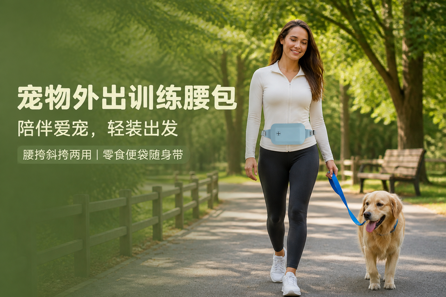 轻量包体、双隔层分区、可调织带的宠物训练腰包设计<br /> <link href="https://fonts.googleapis.com/css?family=Inter" rel="stylesheet" type="text/css" />