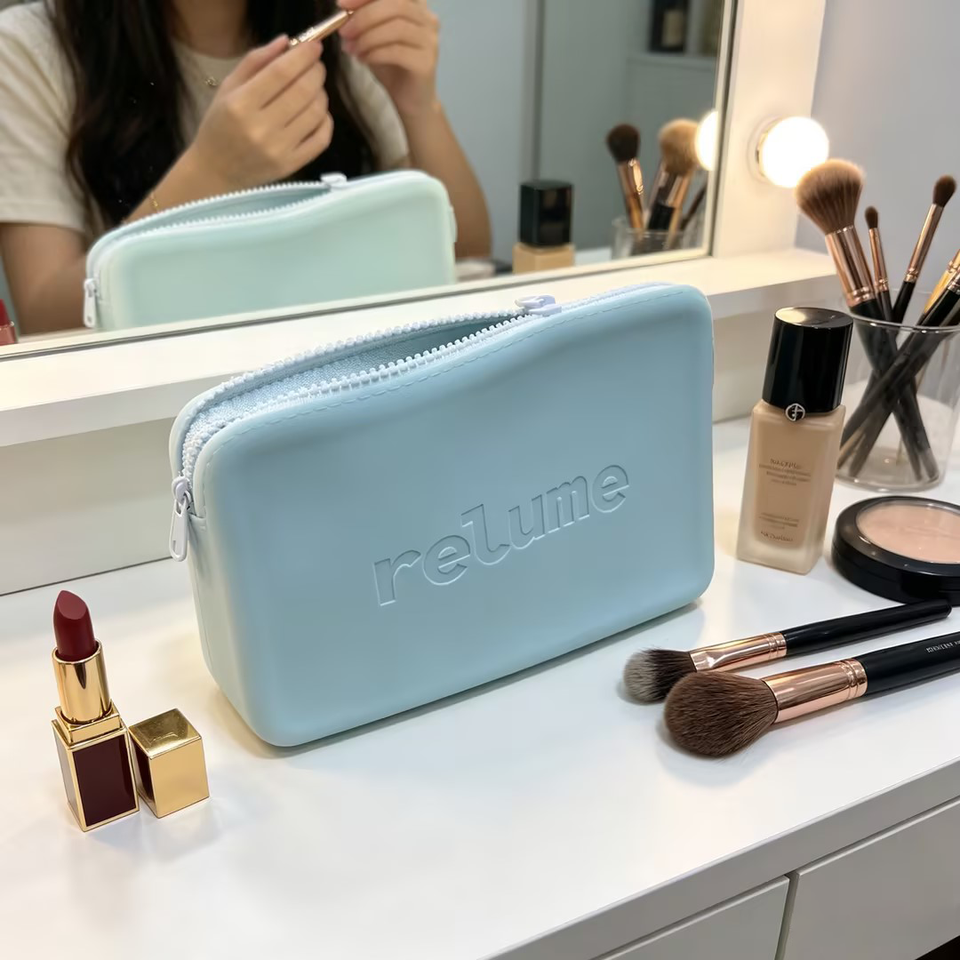 时尚大容量多功能硅胶洗漱用品收纳袋拉链闭合便携式旅行化妆包