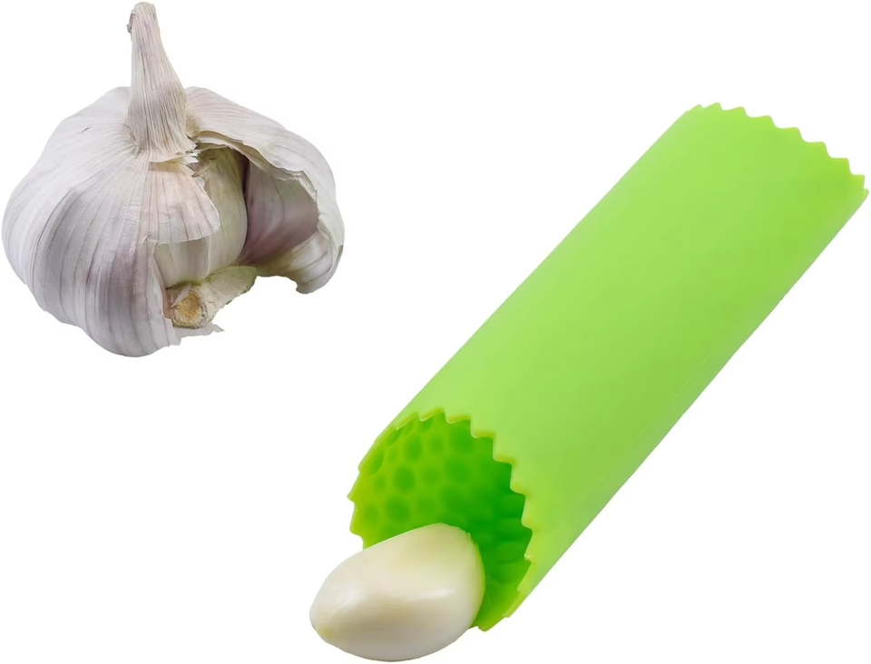手动操作硅胶蔬菜工具大蒜剥皮器滚轮保持器铝金属家用厨房用