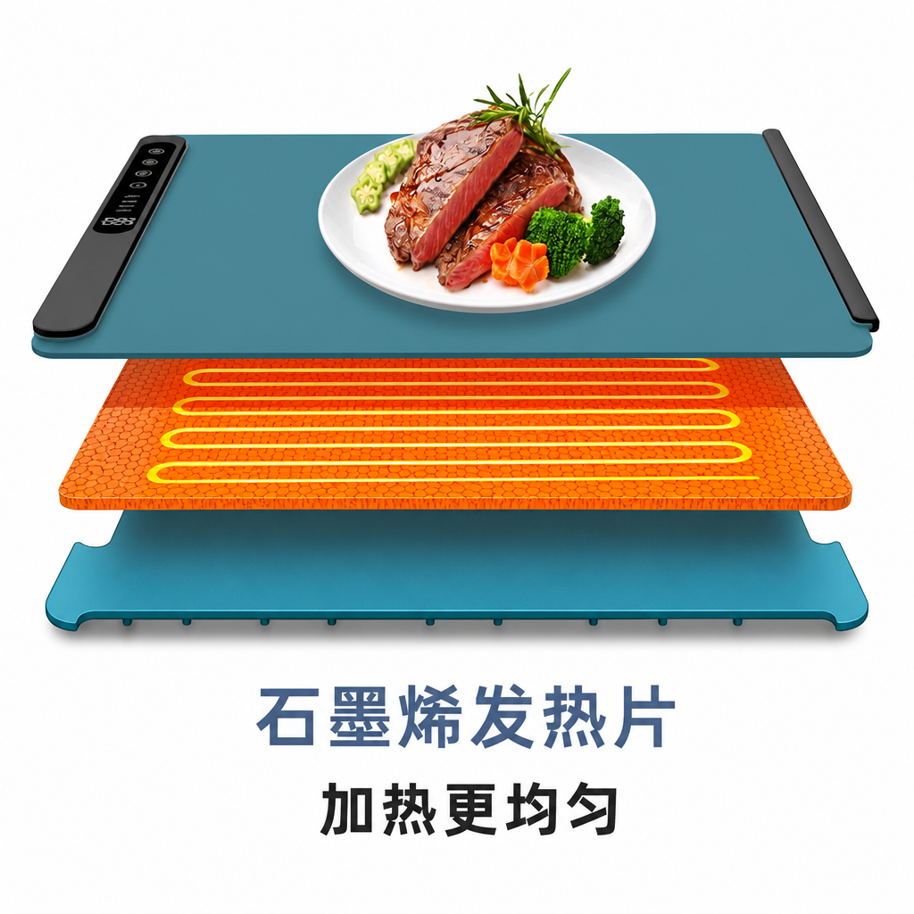 四挡电热保温餐垫 — 可卷收智能暖菜垫