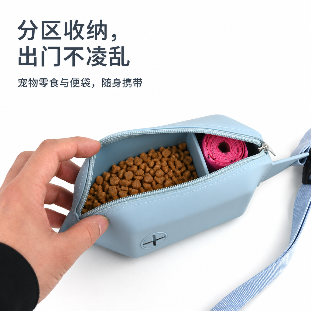 宠物外出训练腰包 — 便携分区零食包