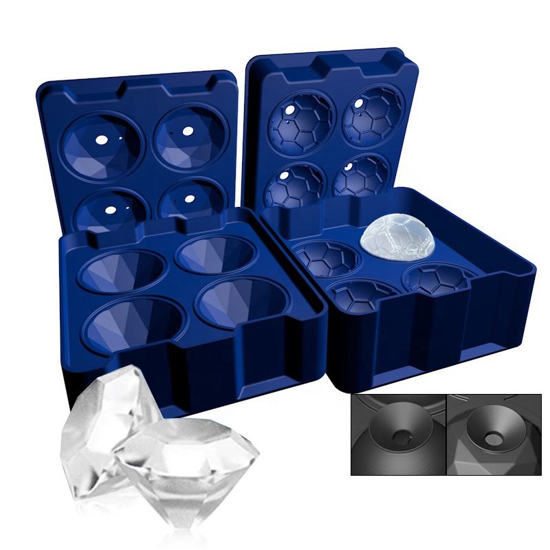 定制 Moldes De Hielo 硅胶冰模球树脂硅胶模具冰块托盘制造商适用于威士忌鸡尾酒饮料