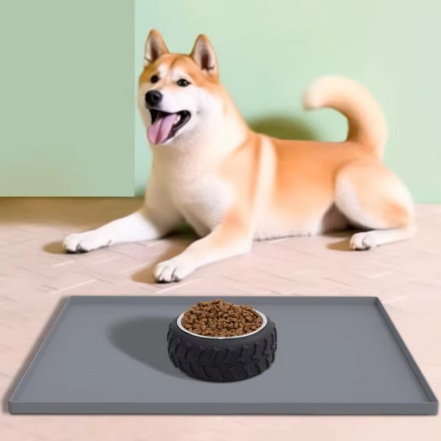 批发双面防滑宠物喂食垫长方形易清洁防水狗猫垫