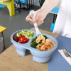 便携式儿童便当午餐盒不含 BPA 硅胶食品级储物容器，带 2 隔层