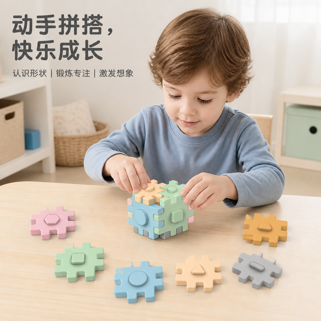 儿童硅胶拼接积木 — 创意建构硅胶玩具