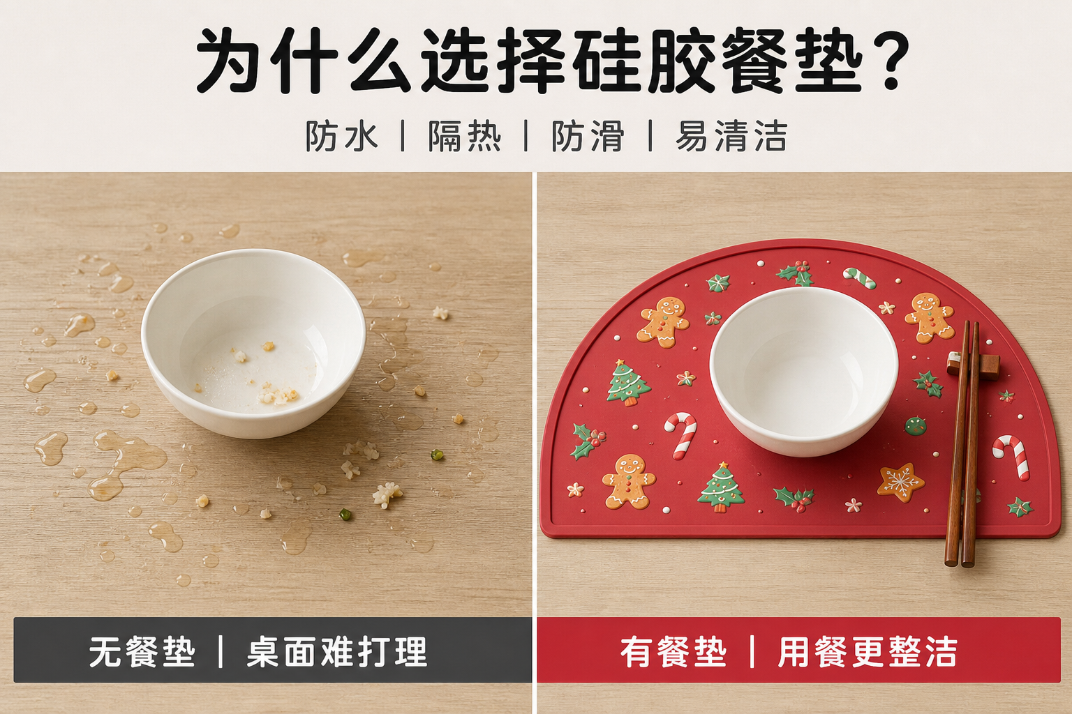 <span style="color:#2f4a52;"><span style="font-family:inter;"><strong>日常用餐为什么选择我们的圣诞风硅胶餐垫</strong></span></span> <link href="https://fonts.googleapis.com/css?family=Inter" rel="stylesheet" type="text/css" />