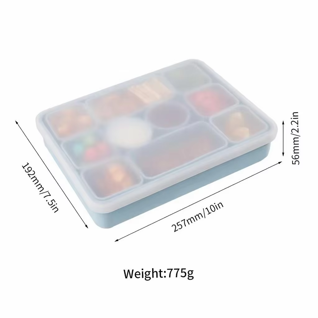 儿童硅胶便当盒 — 分隔式零食收纳盒