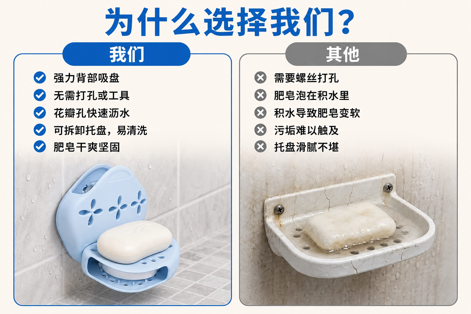 <span style="font-family:inter;"><span style="color:#2f4a52;"><strong>让浴室更干净、整洁的硅胶肥皂架</strong></span></span> <link href="https://fonts.googleapis.com/css?family=Inter" rel="stylesheet" type="text/css" />