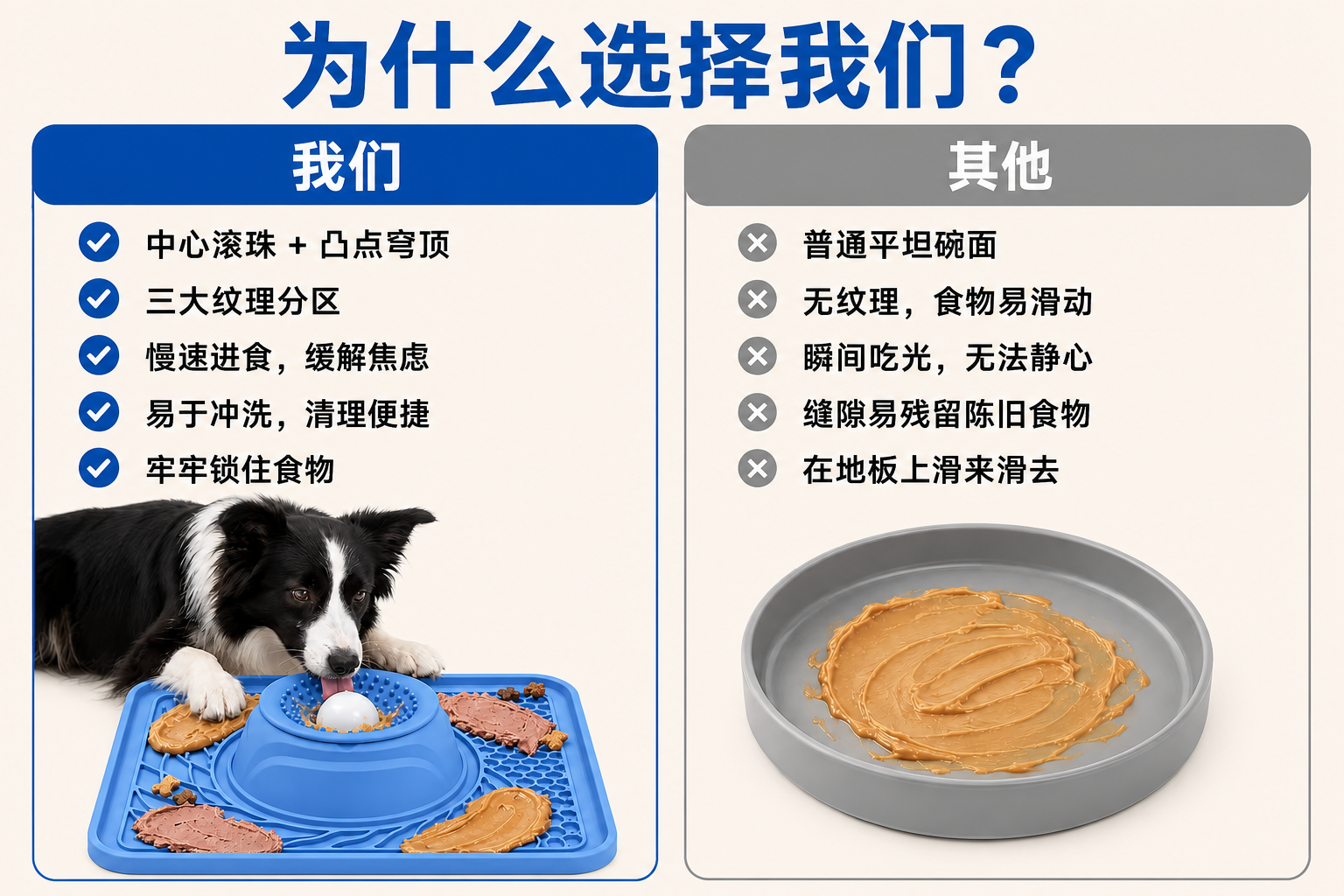 <span style="color:#2f4a52;"><span style="font-family:inter;"><strong>宠物主为什么选择我们的舔食垫 </strong></span></span> <link href="https://fonts.googleapis.com/css?family=Inter" rel="stylesheet" type="text/css" />