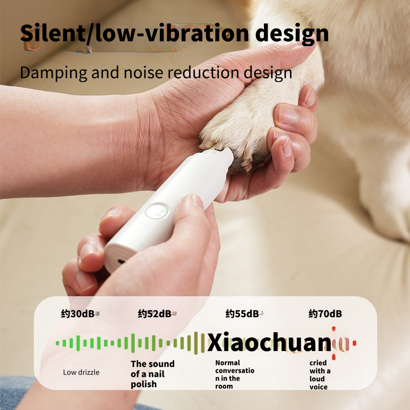静音专业充电式便携式电动猫指甲修剪器宠物狗指甲研磨机带 LED 灯