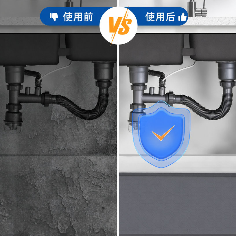 硅胶水槽下橱柜垫 — 防水、防滑、可冲洗