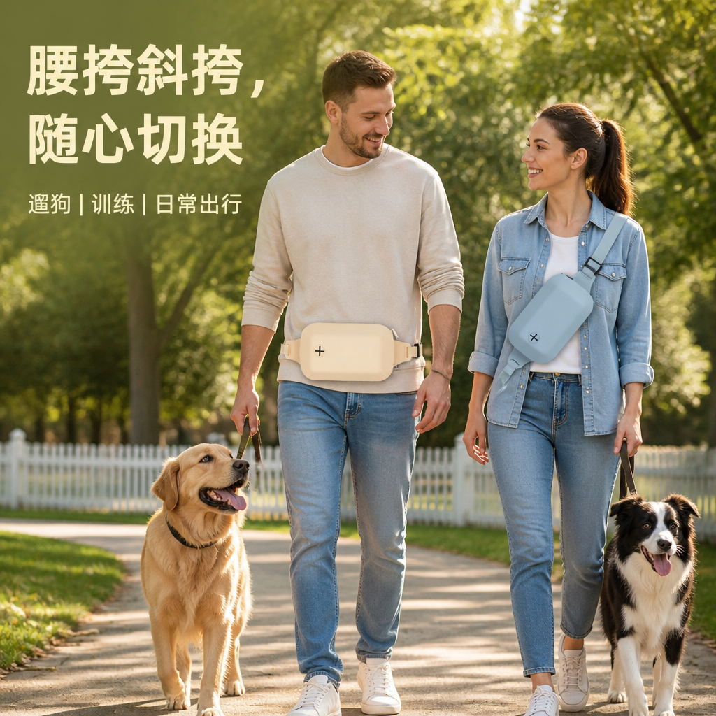 宠物外出训练腰包 — 便携分区零食包