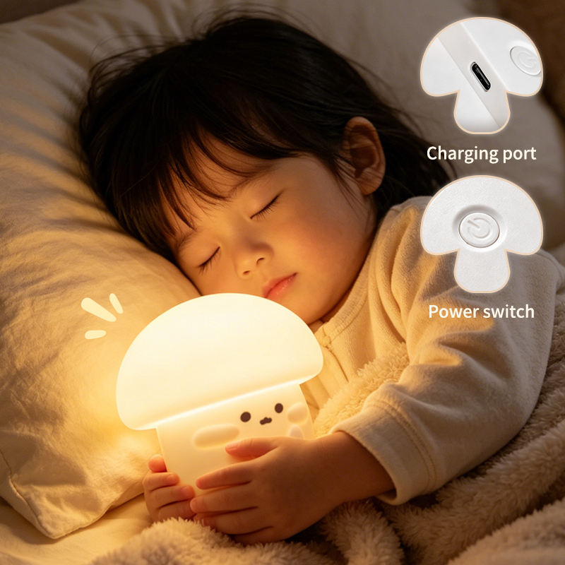 圣诞灯 LED 智能三速可爱硅胶小夜灯房间护眼睡眠氛围拍手灯