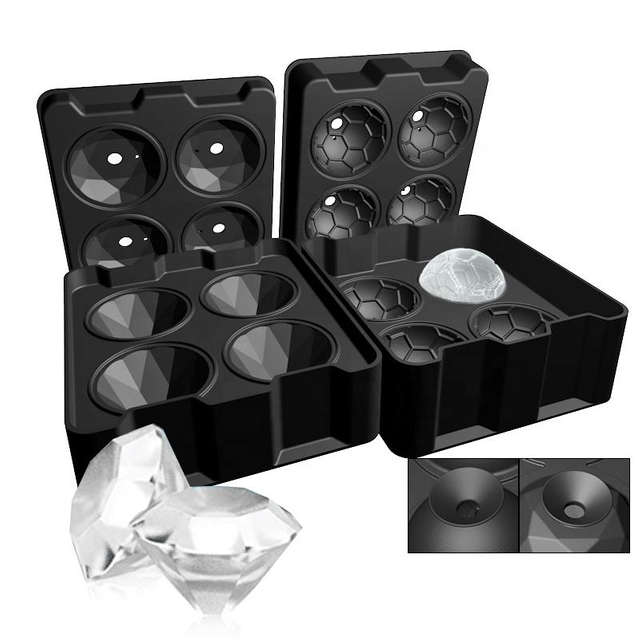 定制 Moldes De Hielo 硅胶冰模球树脂硅胶模具冰块托盘制造商适用于威士忌鸡尾酒饮料