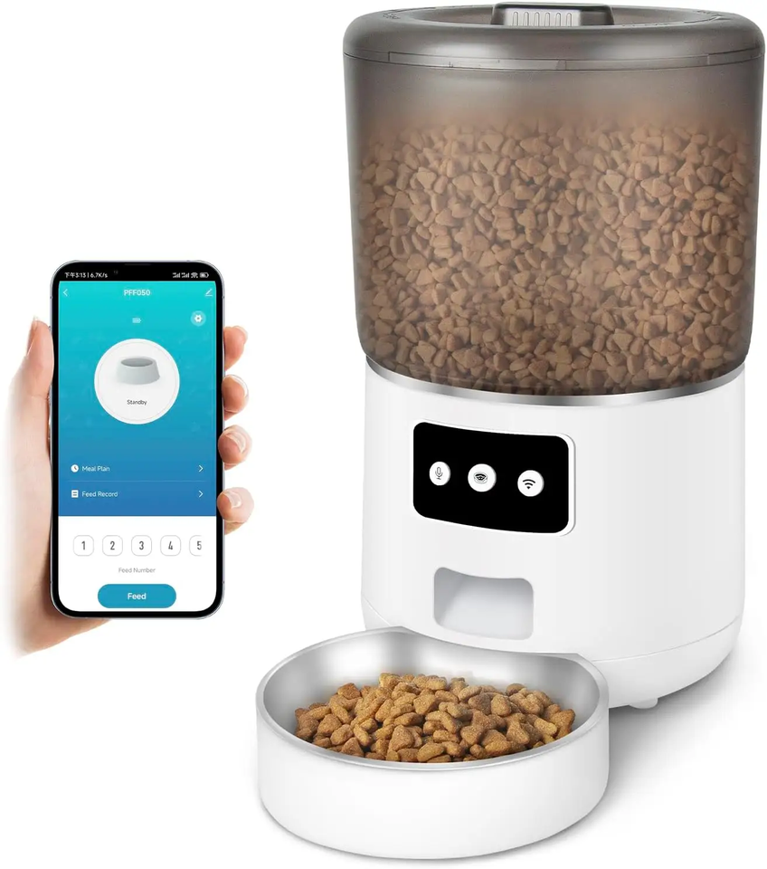 新款智能自动 WiFi 宠物喂食器硅胶猫粮分配器带 APP 控制狗用
