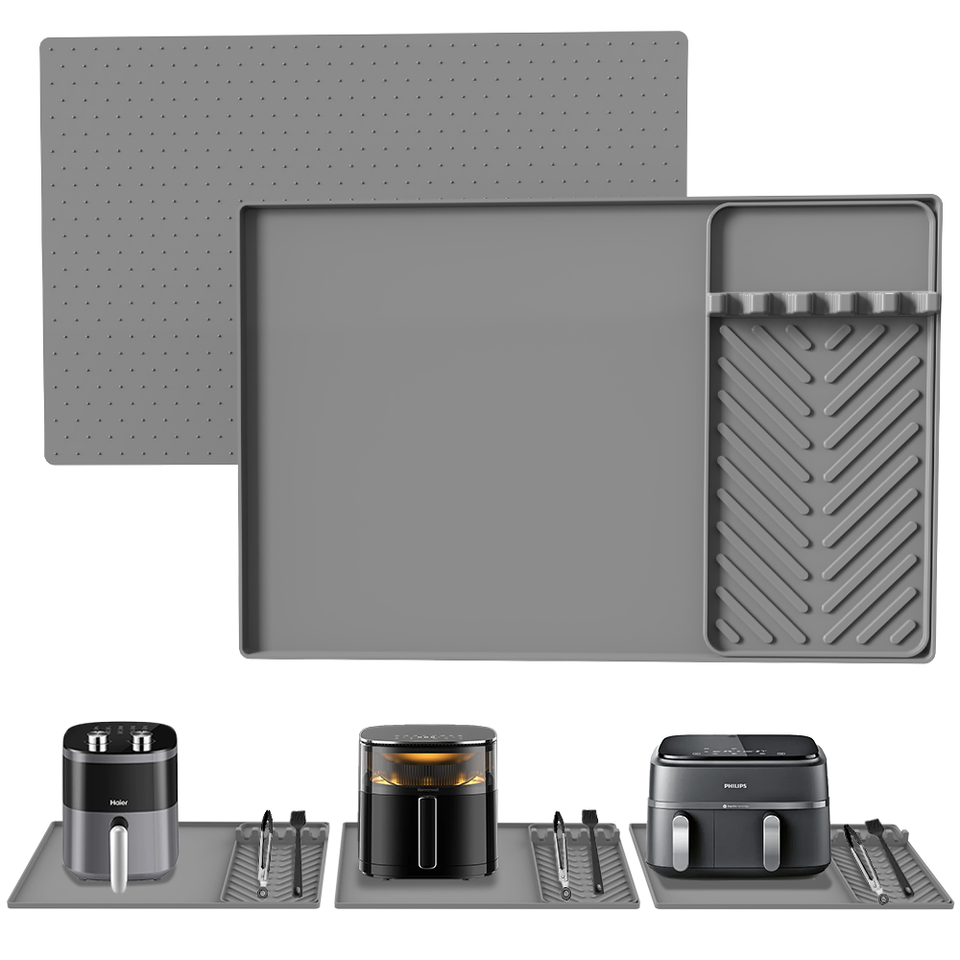 Wellfine 定制徽标硅胶灰色咖啡垫咖啡机浓缩咖啡机垫