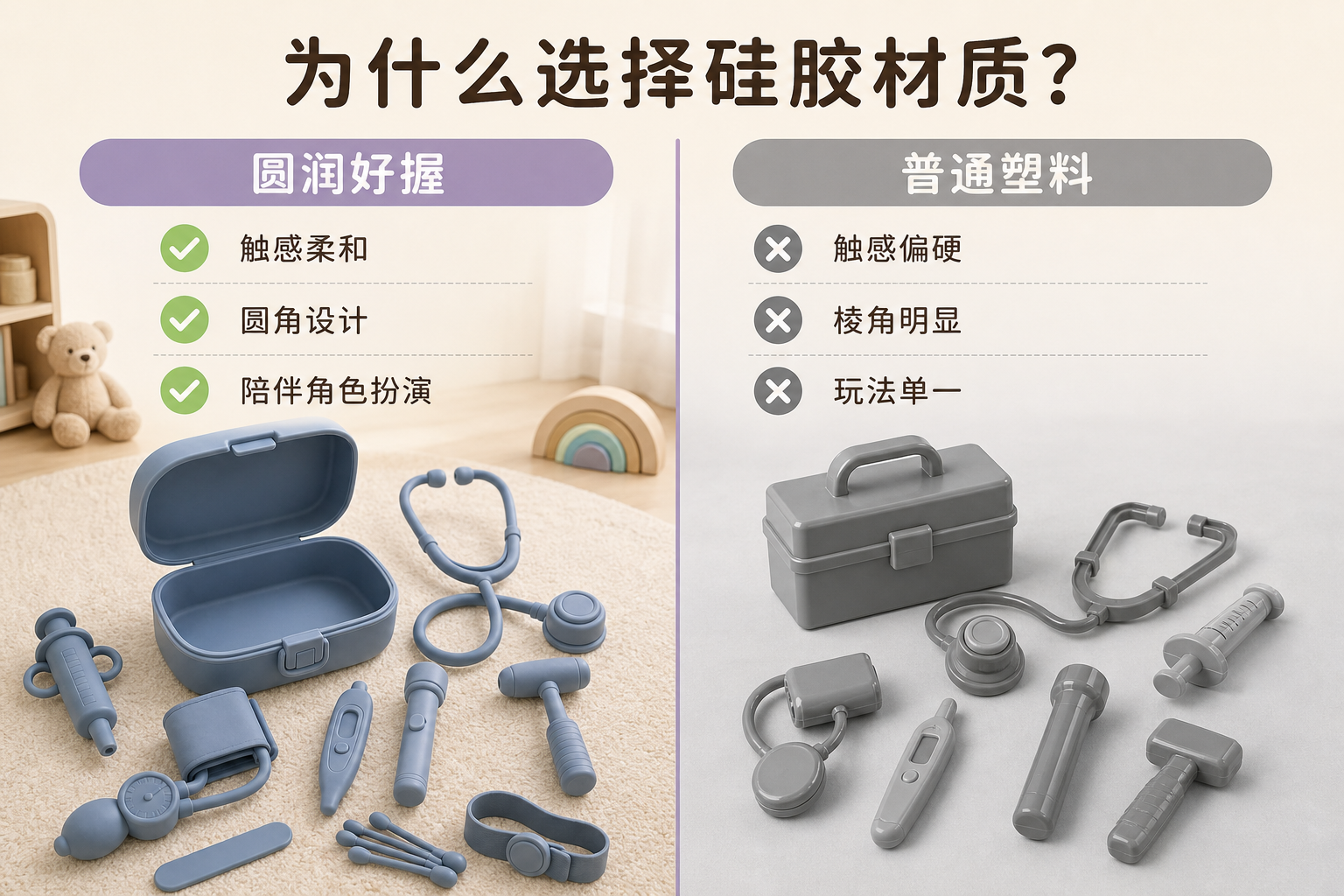 <span style="color:#2f4a52;"><span style="font-family:inter;"><strong>儿童角色扮演为什么选择我们的硅胶医生套装</strong></span></span> <link href="https://fonts.googleapis.com/css?family=Inter" rel="stylesheet" type="text/css" />