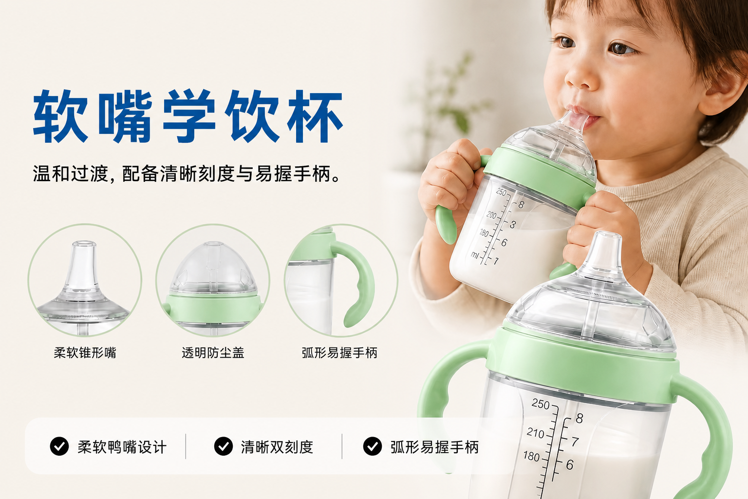 <span style="font-family:inter;"><span style="color:#2f4a52;"><strong>硅胶奶瓶，让喂养更舒适、更洁净</strong></span></span> <link href="https://fonts.googleapis.com/css?family=Inter" rel="stylesheet" type="text/css" />
