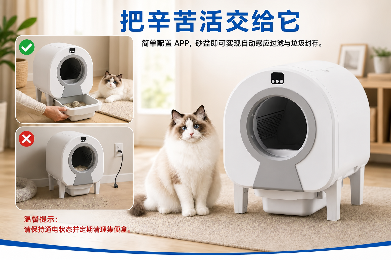 <span style="font-family:inter;"><span style="color:#2f4a52;"><strong>通用设计，适配日常养猫家庭 </strong></span></span> <link href="https://fonts.googleapis.com/css?family=Inter" rel="stylesheet" type="text/css" />