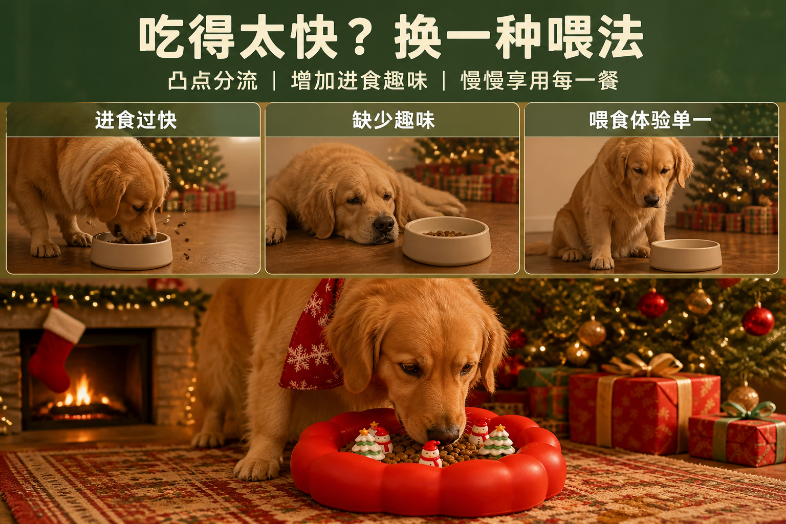 <span style="font-family:inter;"><span style="color:#2f4a52;"><strong>为进食过快、食物集中和节日喂食体验单一而设计</strong></span></span> <link href="https://fonts.googleapis.com/css?family=Inter" rel="stylesheet" type="text/css" />