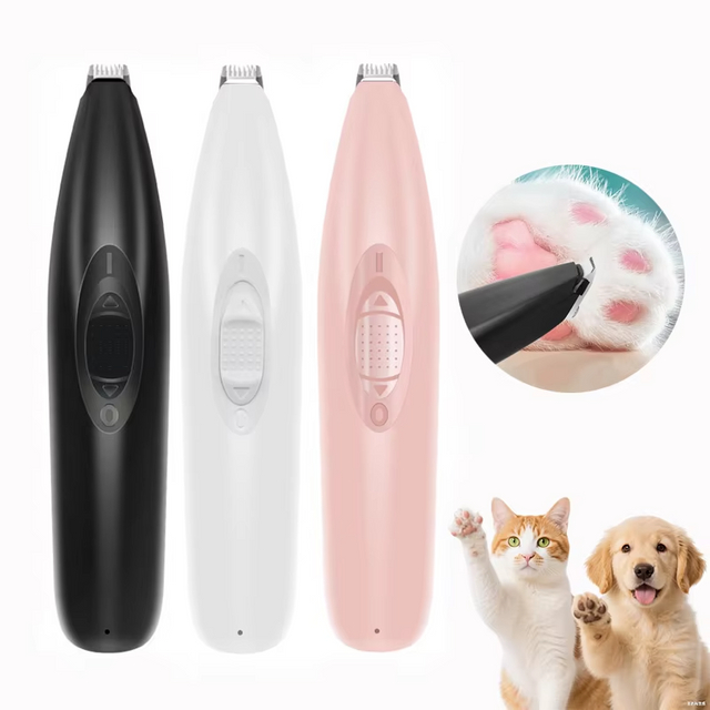 可充电狗修剪器爪子带 LED 灯狗爪修剪器防水低噪音爪子修剪器