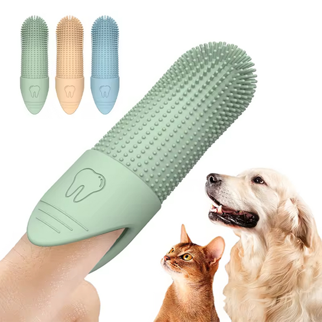 新款宠物牙刷手指牙刷狗猫牙齿清洁指套口腔清洁工具宠物用品