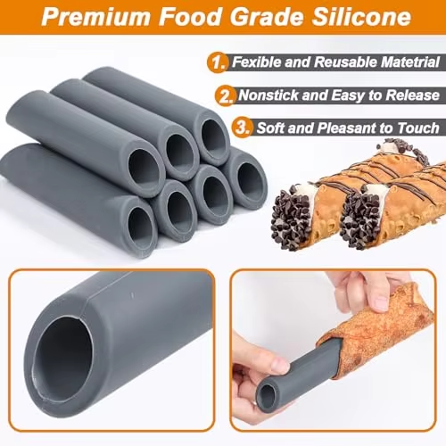 DIY 硅胶烘焙工具不粘模具奶油卷螺丝牛角面包壳牛角丹麦管糕点模具