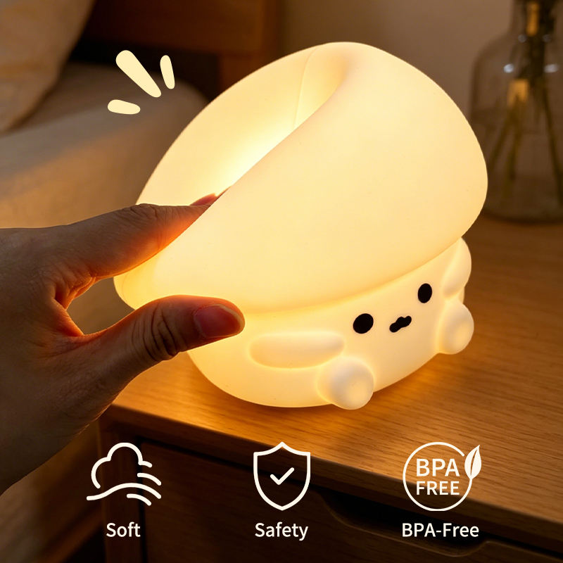 圣诞灯 LED 智能三速可爱硅胶小夜灯房间护眼睡眠氛围拍手灯