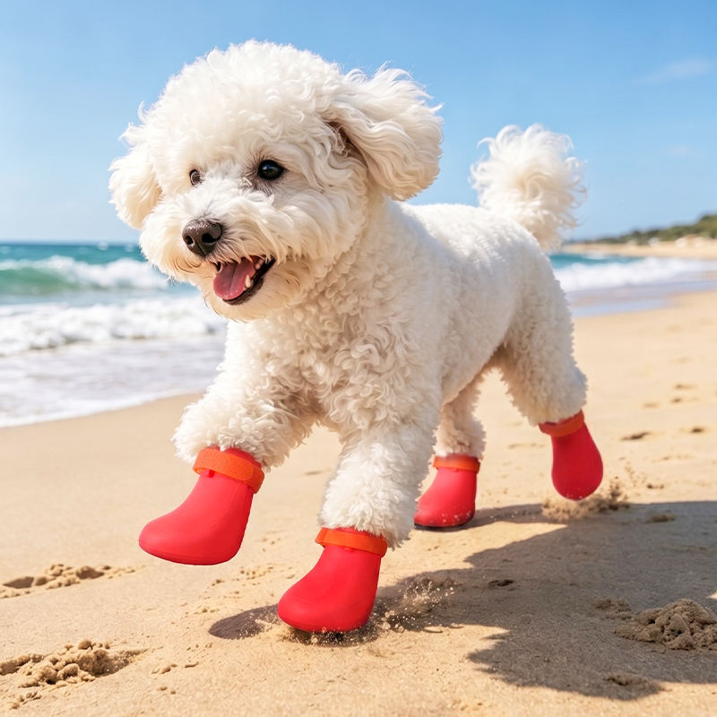 硅胶宠物狗鞋大型犬靴子运动鞋户外防水防滑雨靴狗鞋