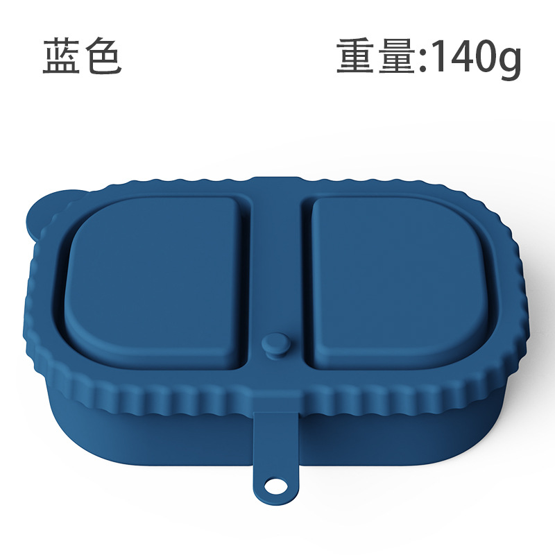 可折叠户外零食硅胶容器双隔室防漏硅胶可重复使用零食容器带盖