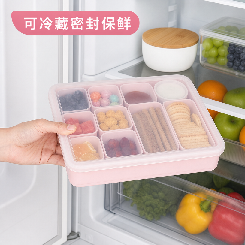 儿童硅胶便当盒 — 分隔式零食收纳盒