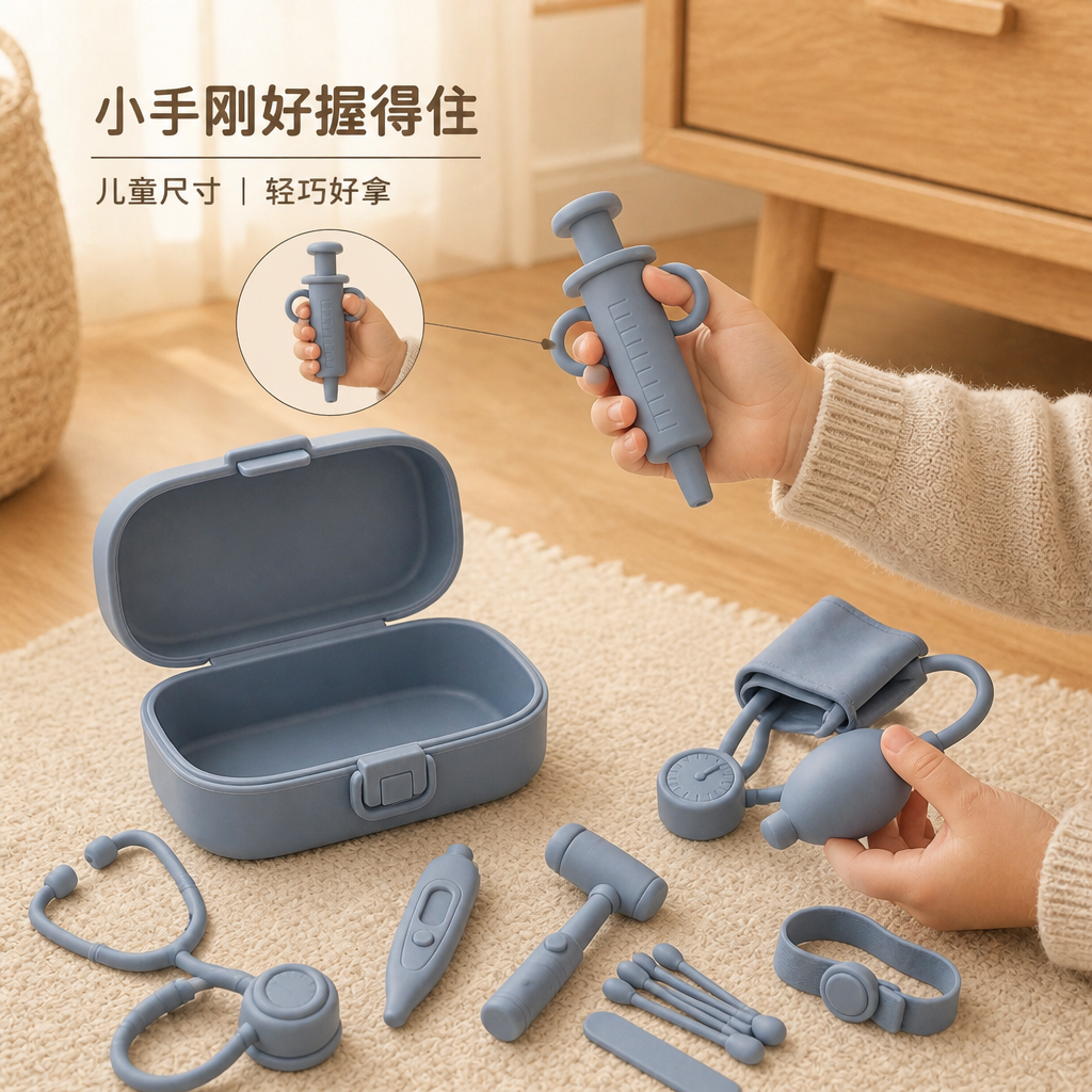 硅胶医生玩具套装 — 儿童角色扮演玩具