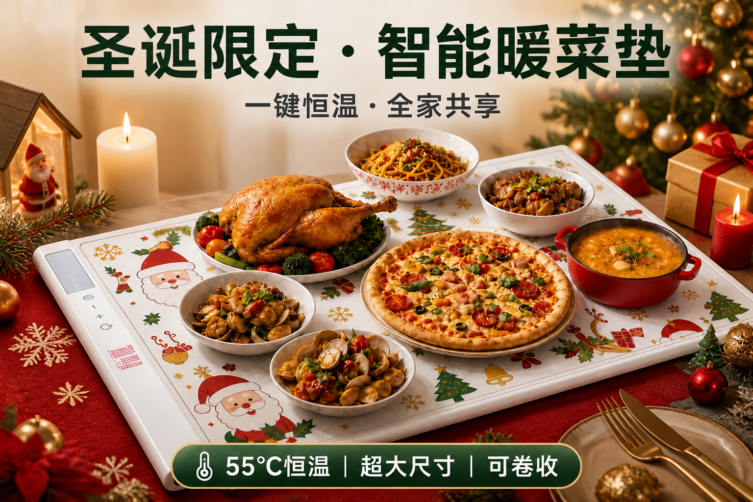 <span style="font-family:inter;"><span style="color:#2f4a52;"><strong>柔软、可卷收、智能控温的暖菜垫设计</strong></span></span><br /> <link href="https://fonts.googleapis.com/css?family=Inter" rel="stylesheet" type="text/css" />