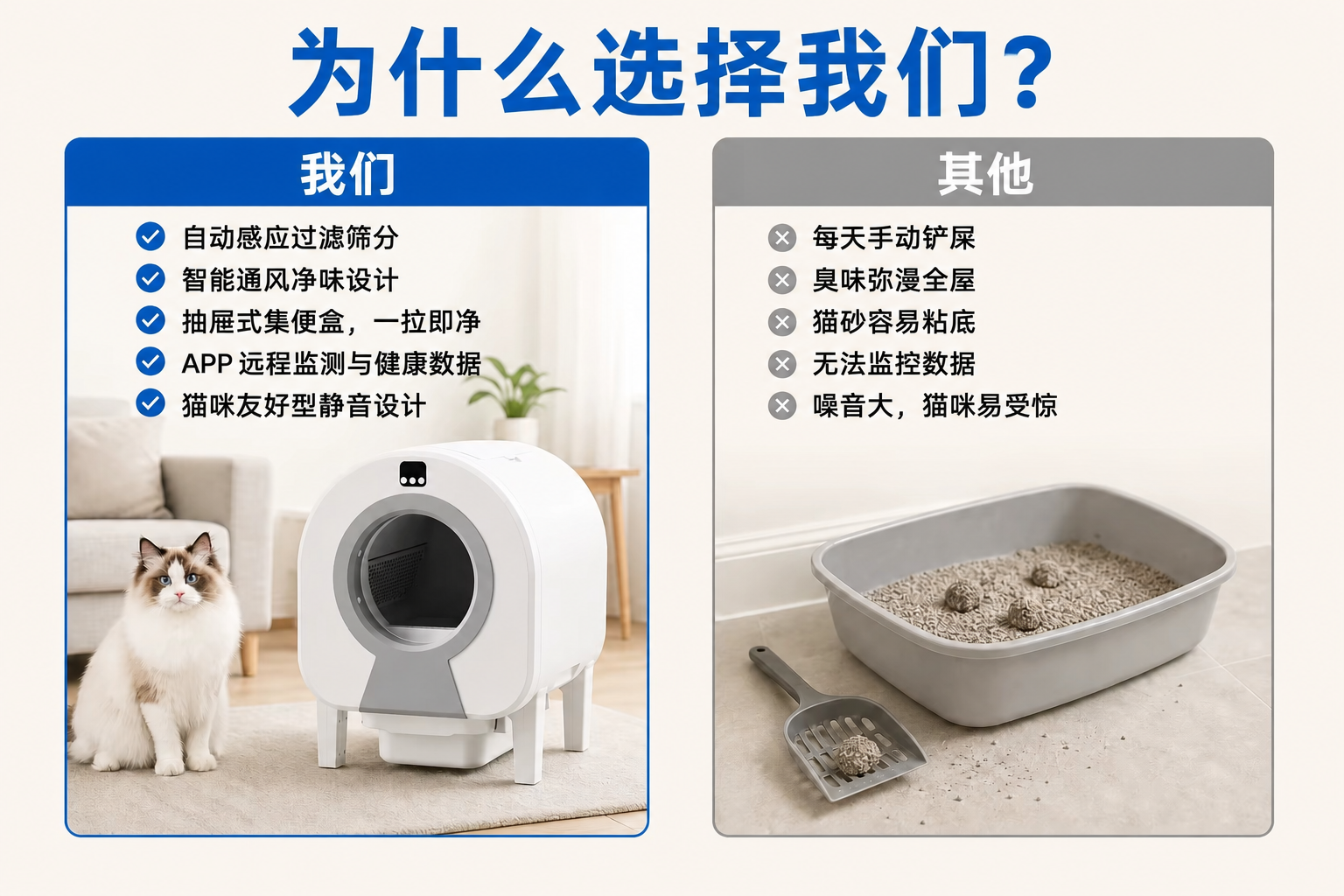 <span style="color:#2f4a52;"><span style="font-family:inter;"><strong>宠物主为什么选择我们的自动猫砂盆 </strong></span></span> <link href="https://fonts.googleapis.com/css?family=Inter" rel="stylesheet" type="text/css" />