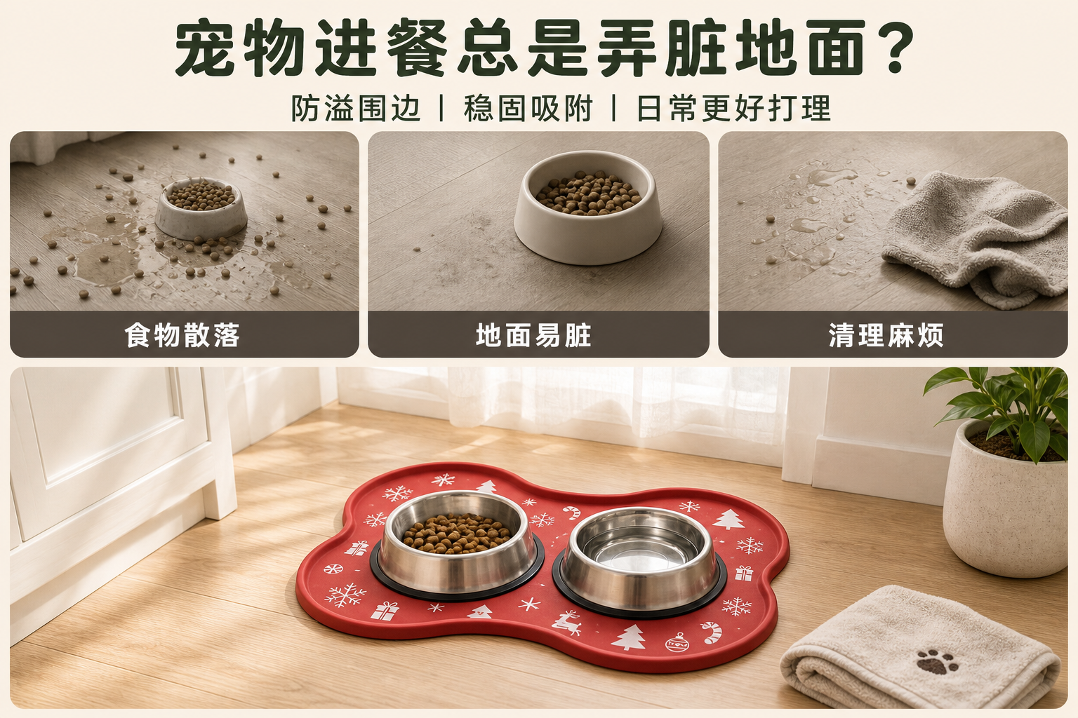 <span style="font-family:inter;"><span style="color:#2f4a52;"><strong>为食物散落、地面易脏和清理麻烦而设计</strong></span></span> <link href="https://fonts.googleapis.com/css?family=Inter" rel="stylesheet" type="text/css" />