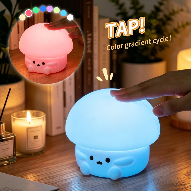 拍手圣诞灯 LED 智能三速可爱硅胶夜灯房间护眼睡眠氛围拍手灯