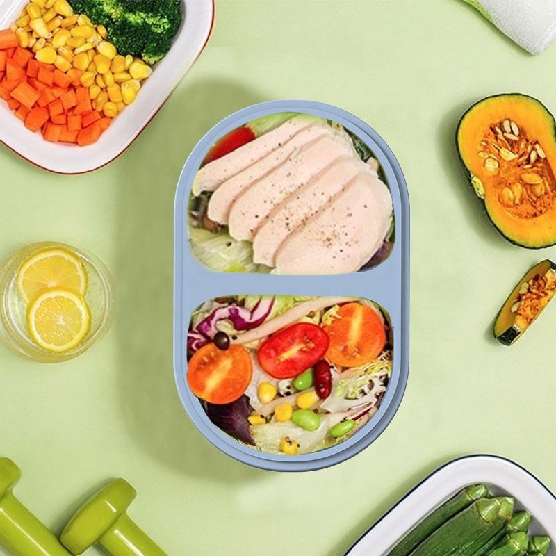 便携式儿童便当午餐盒不含 BPA 硅胶食品级储物容器，带 2 隔层