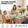 2027 新款不含 Bpa 硅胶婴儿盘带盖食品级儿童幼儿喂养吸力分隔器婴儿硅胶碗