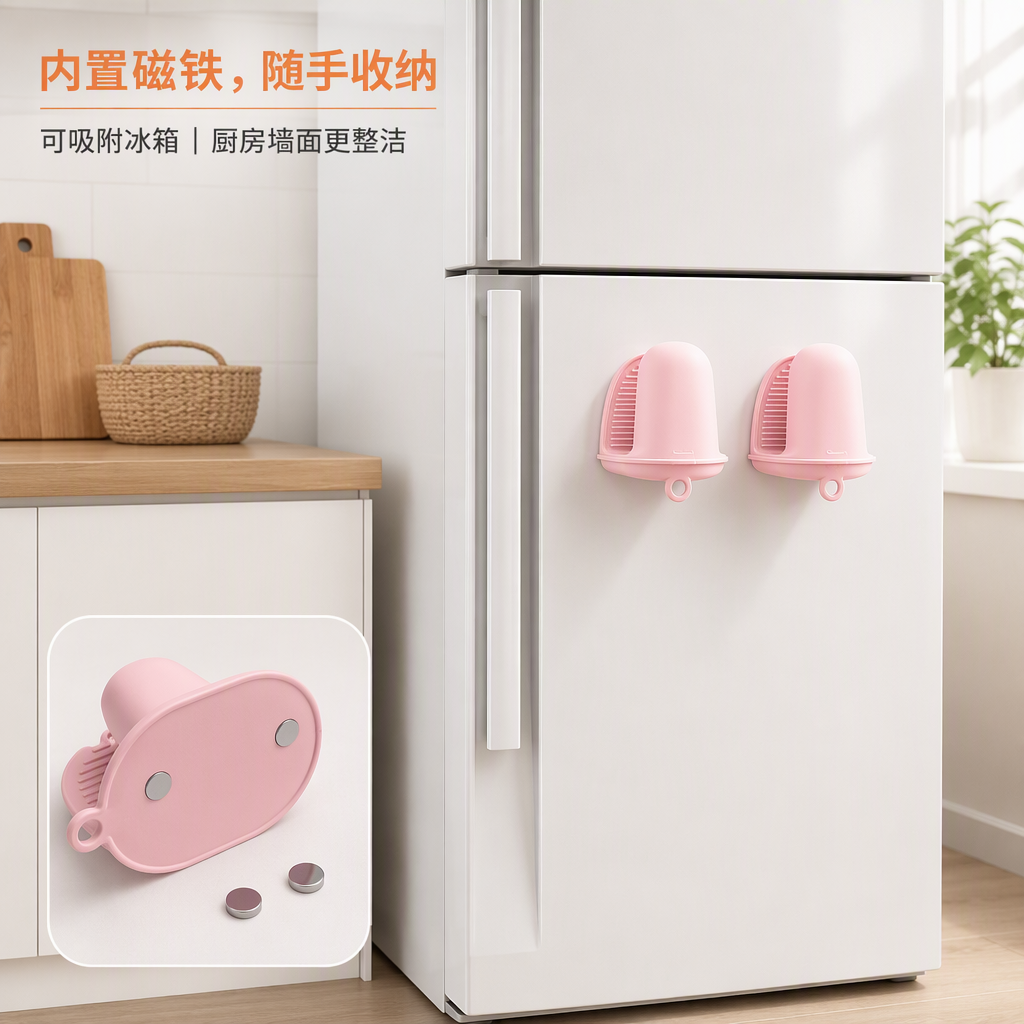 硅胶隔热防烫夹 — 多用途锅具防烫手套