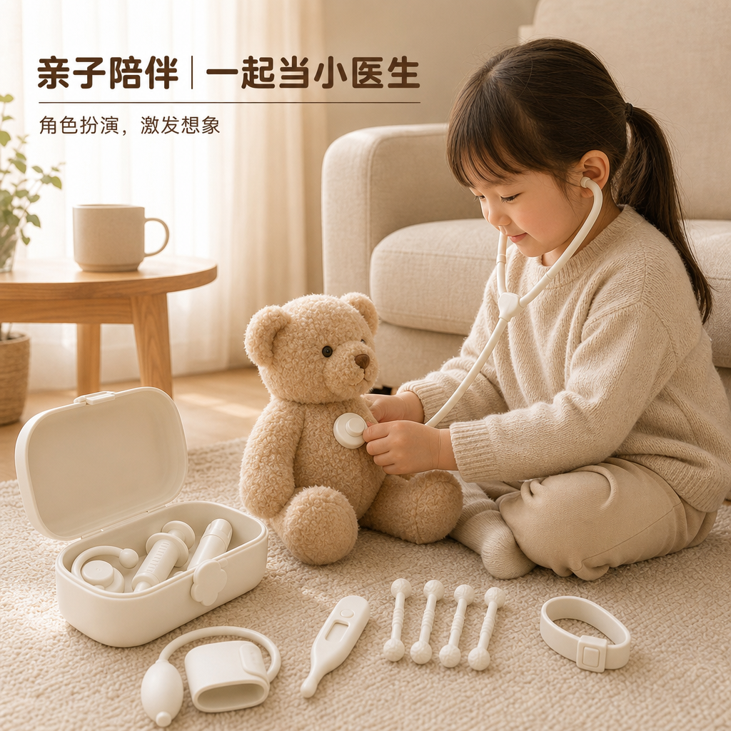 硅胶医生玩具套装 — 儿童角色扮演玩具
