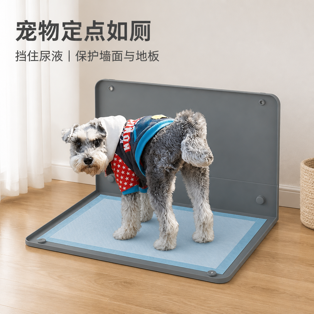 折叠式宠物尿垫托盘 — 立式挡板防漏垫