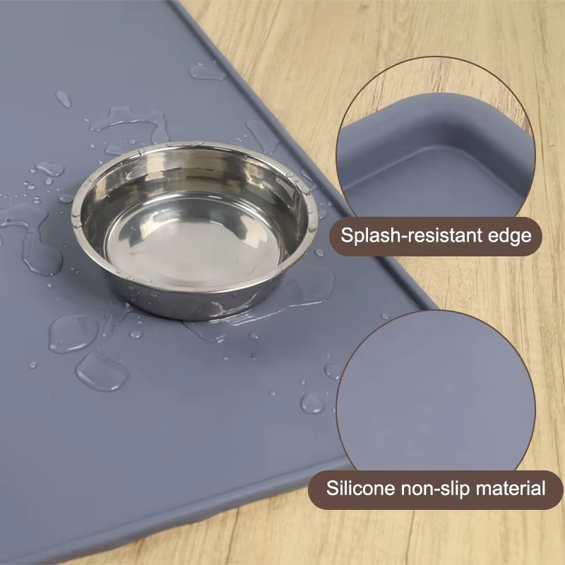 新品上市不含 BPA 食品级狗猫碗垫硅胶防滑防水狗粮垫托盘宠物喂食垫