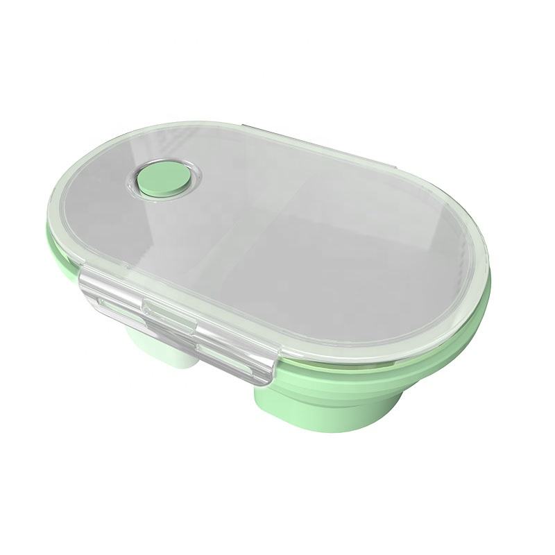 便携式儿童便当午餐盒不含 BPA 硅胶食品级储物容器，带 2 隔层