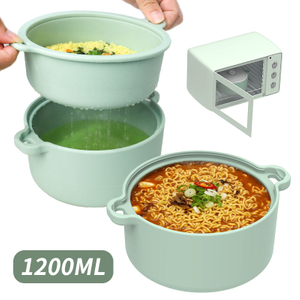 不含 BPA 环保硅胶微波炉蒸锅懒人食品蒸锅碗适合蔬菜和炊具锅