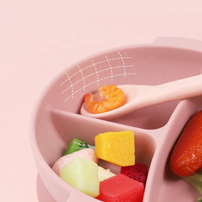 定制婴儿喂食碗套装，带吸盘底座食品级无毒不含 BPA 硅胶婴儿碗适合幼儿